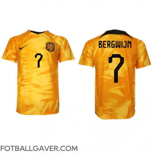 Nederland Steven Bergwijn #7 Fotballklær Hjemmedrakt VM 2022 Kortermet